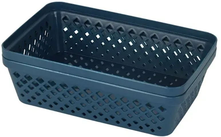 2-Pack Navy Blue Brickor Storage Trays, Large