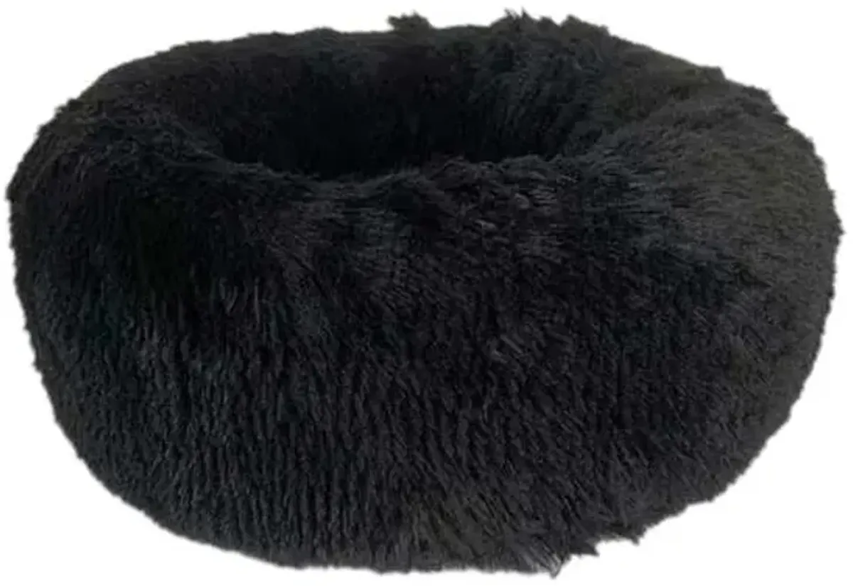 Round Black Eyelash Pet Cuddler, 23"