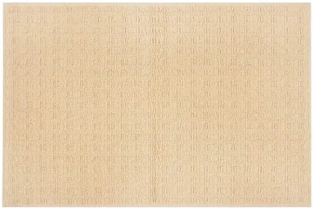 Woven Square Yellow Bath Rug, 20x30