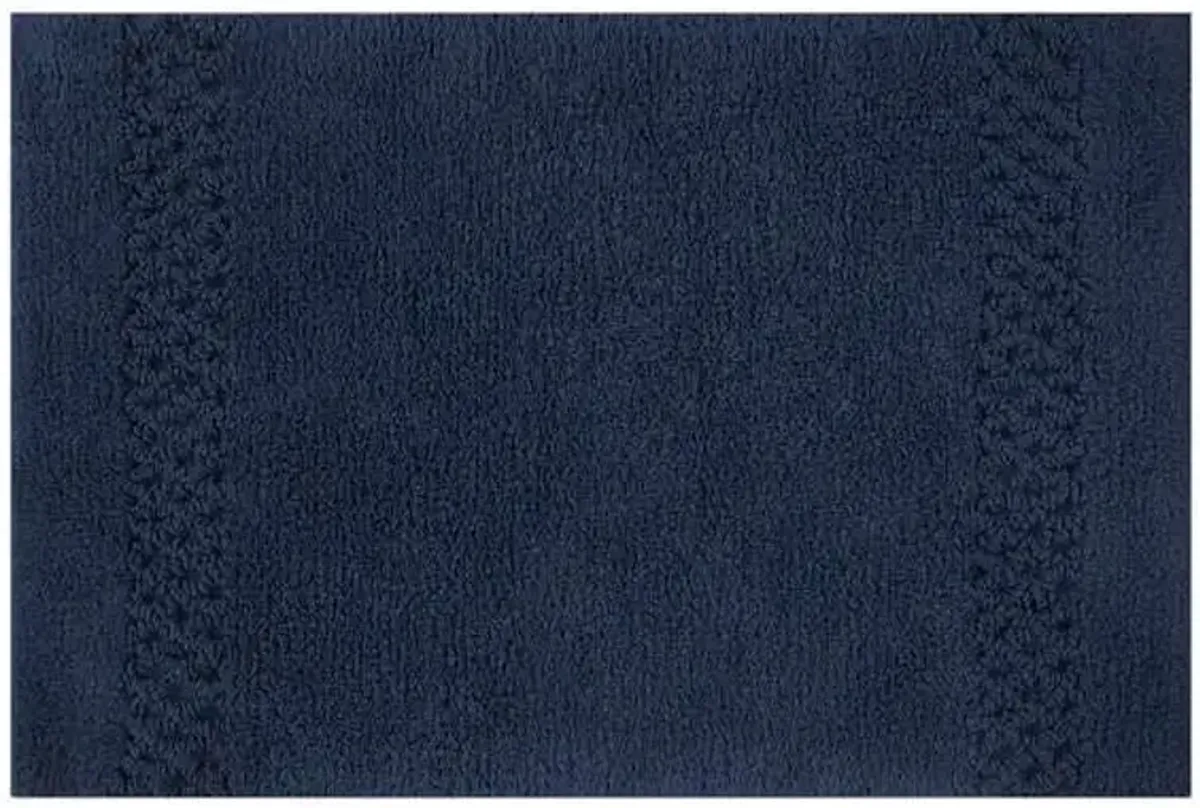 Reversible Navy Bath Rug, 20x30