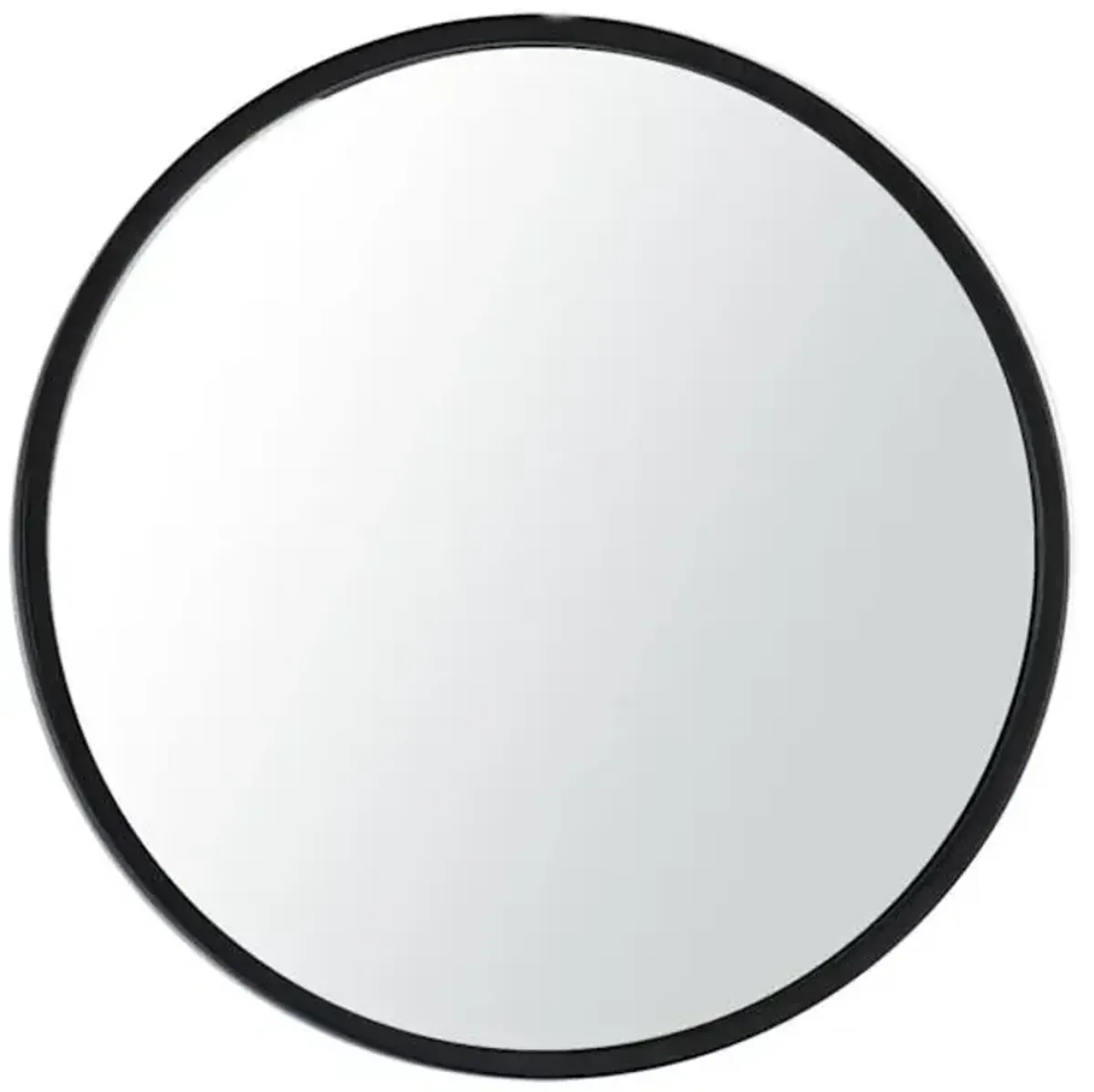Black Round Metal Wall Mirror, 14"