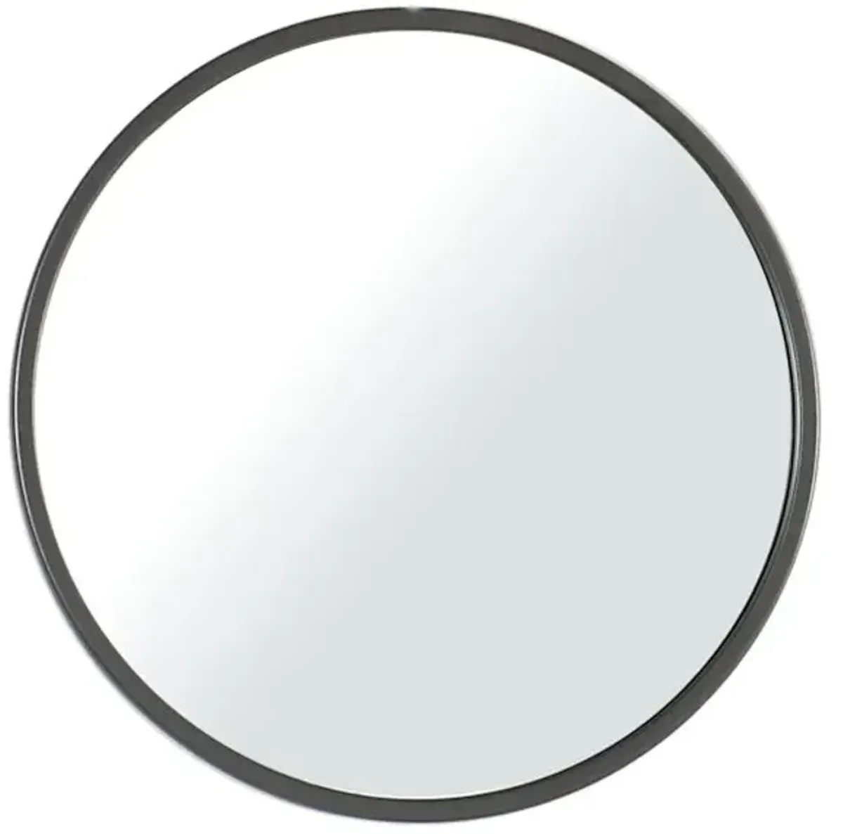 Gunmetal Metal Round Wall Mirror, 14"