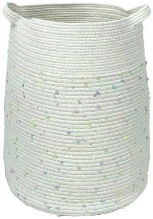 Tiny Dreamers Kids Poly Rope Pastel Dot Hamper, Large