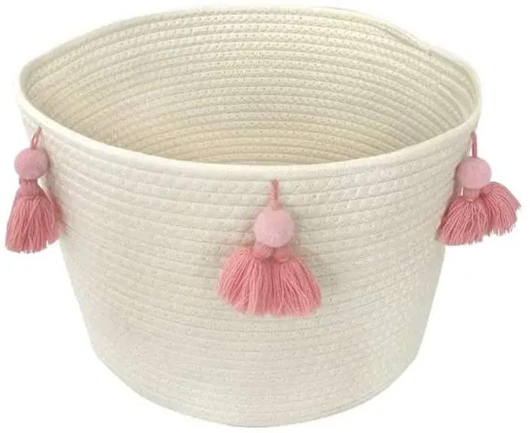 Tiny Dreamers Poly Rope Tassel Storage Basket, Small