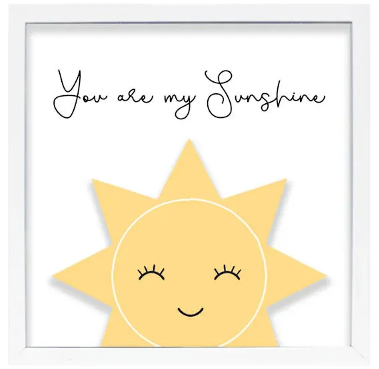 Tiny Dreamers Glass Framed You Are My Sunshine Wall Art, 13"
