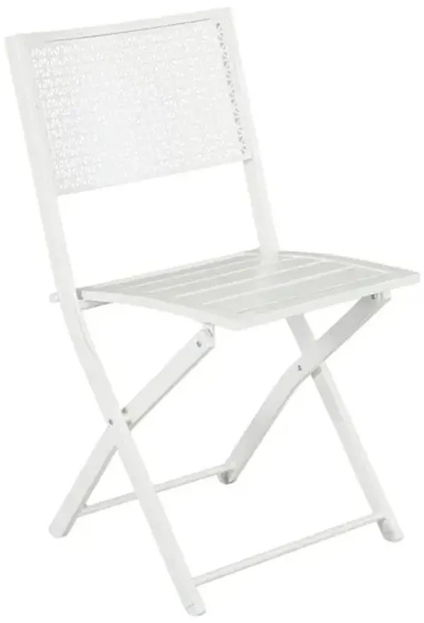 Metal Patio Folding Chair, White