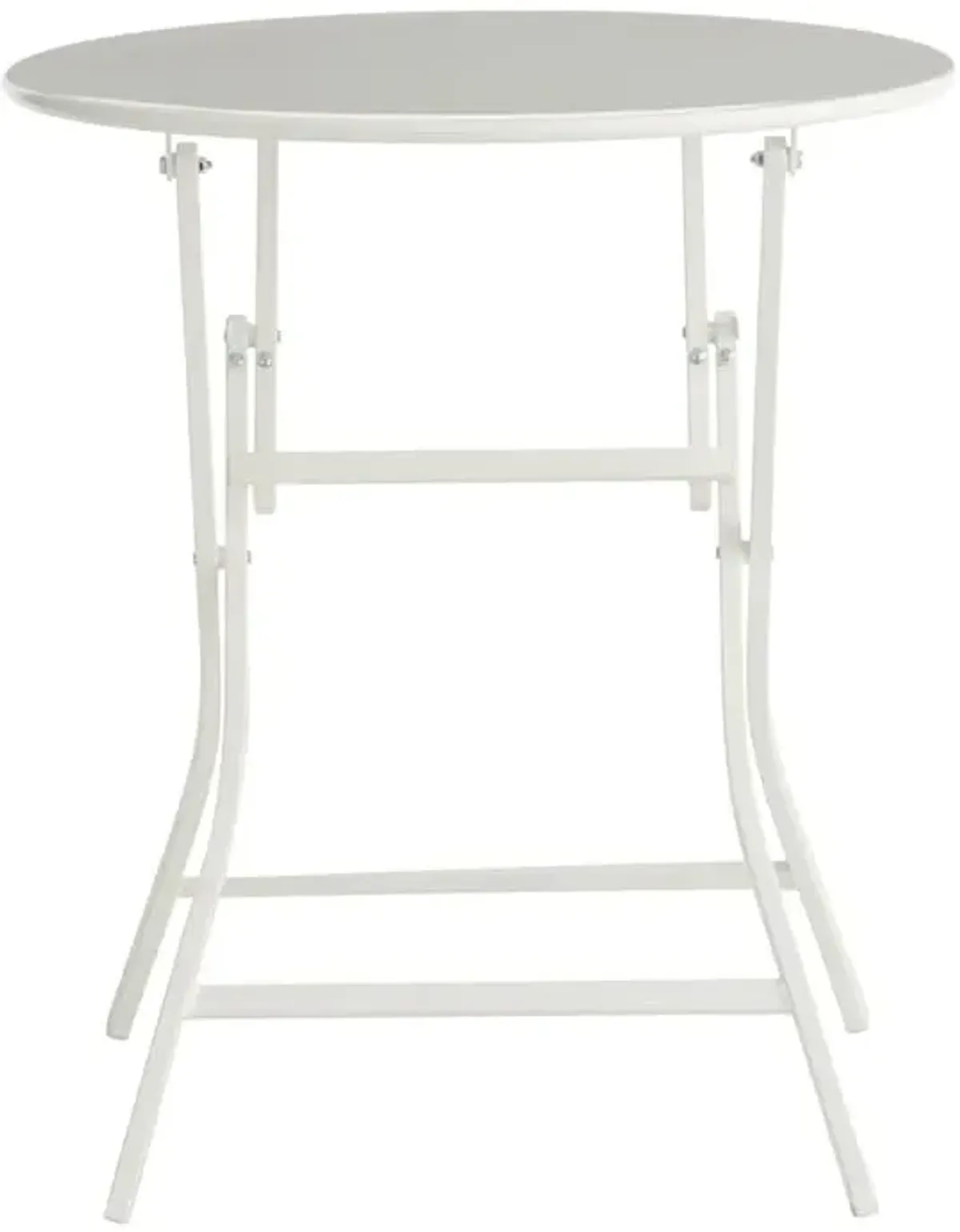 Providence Metal Patio Folding Table, White