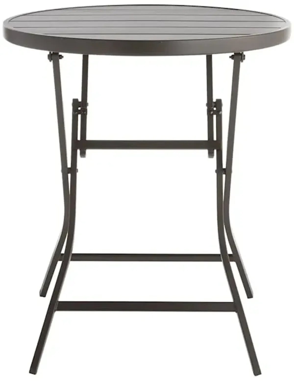 Hampton Metal Patio Folding Table, Brown