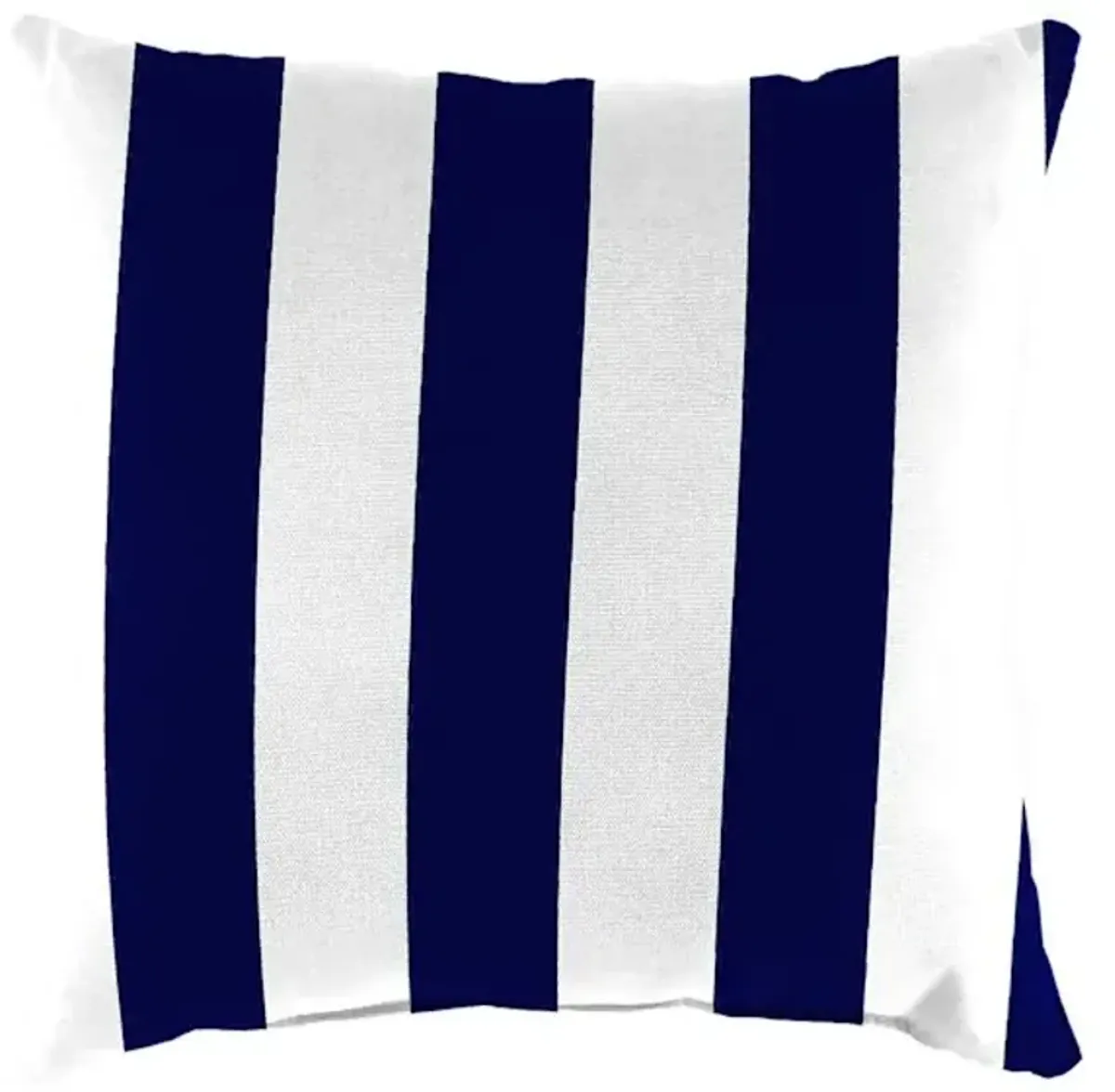 Providence Navy Blue Awning Stripe Square Outdoor Throw Pillow, 16"