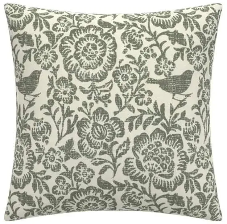 Honeybloom Endive Floral Oversized Square Outdoor Throw Pillow, 20"