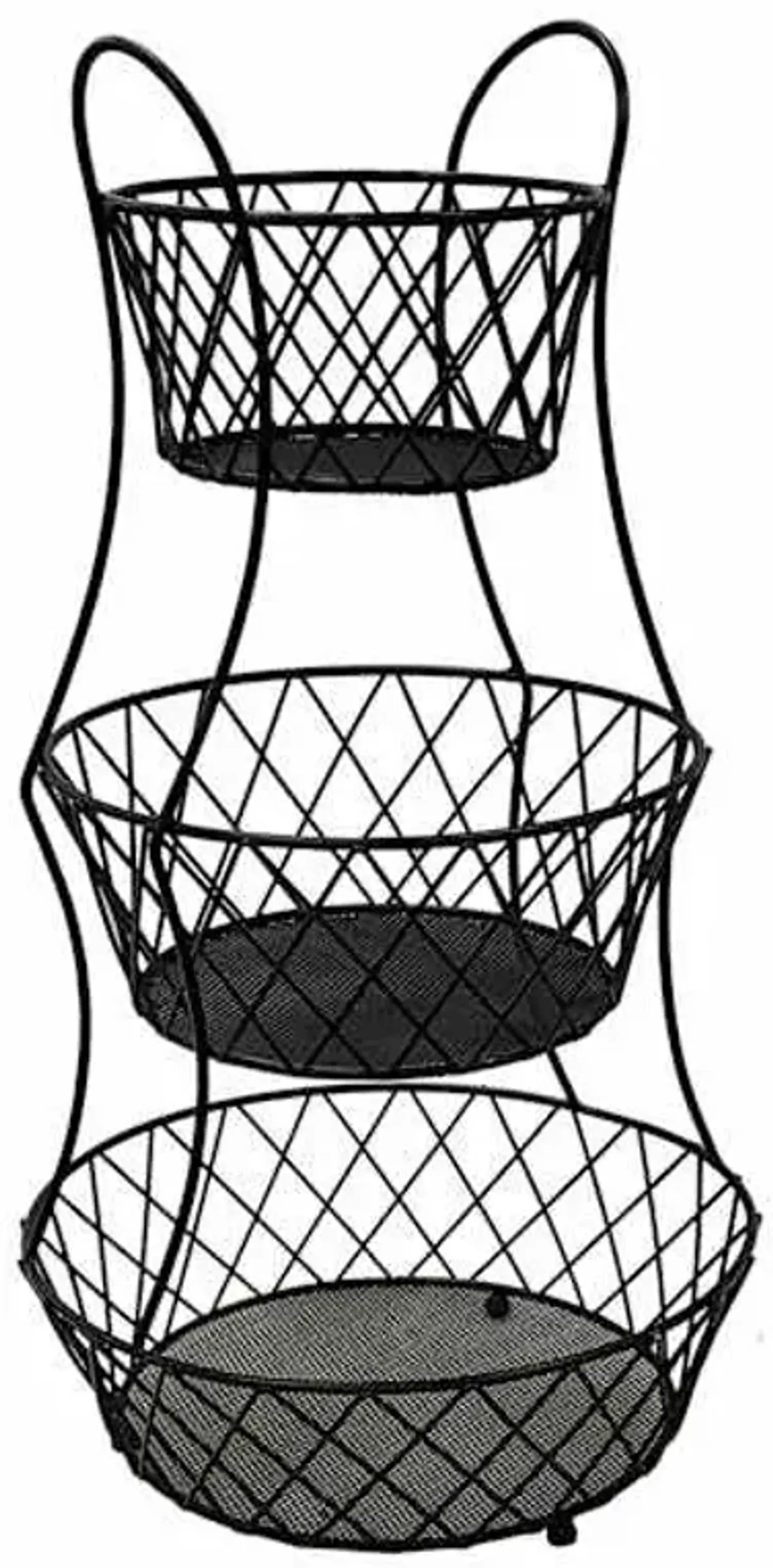 3-Tier Black Lattice Fruit Basket