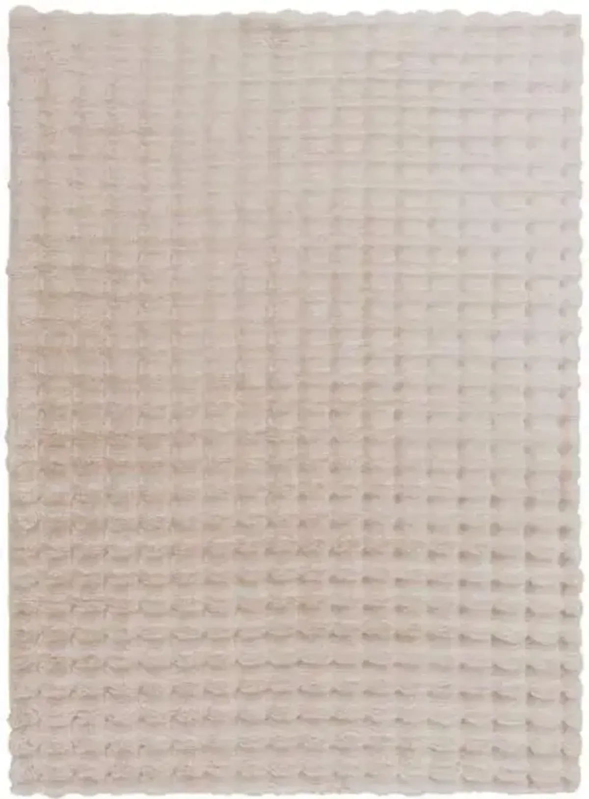 (B883) Crosby St. Beige Bebel Faux Fur Shag Area Rug, 8x10