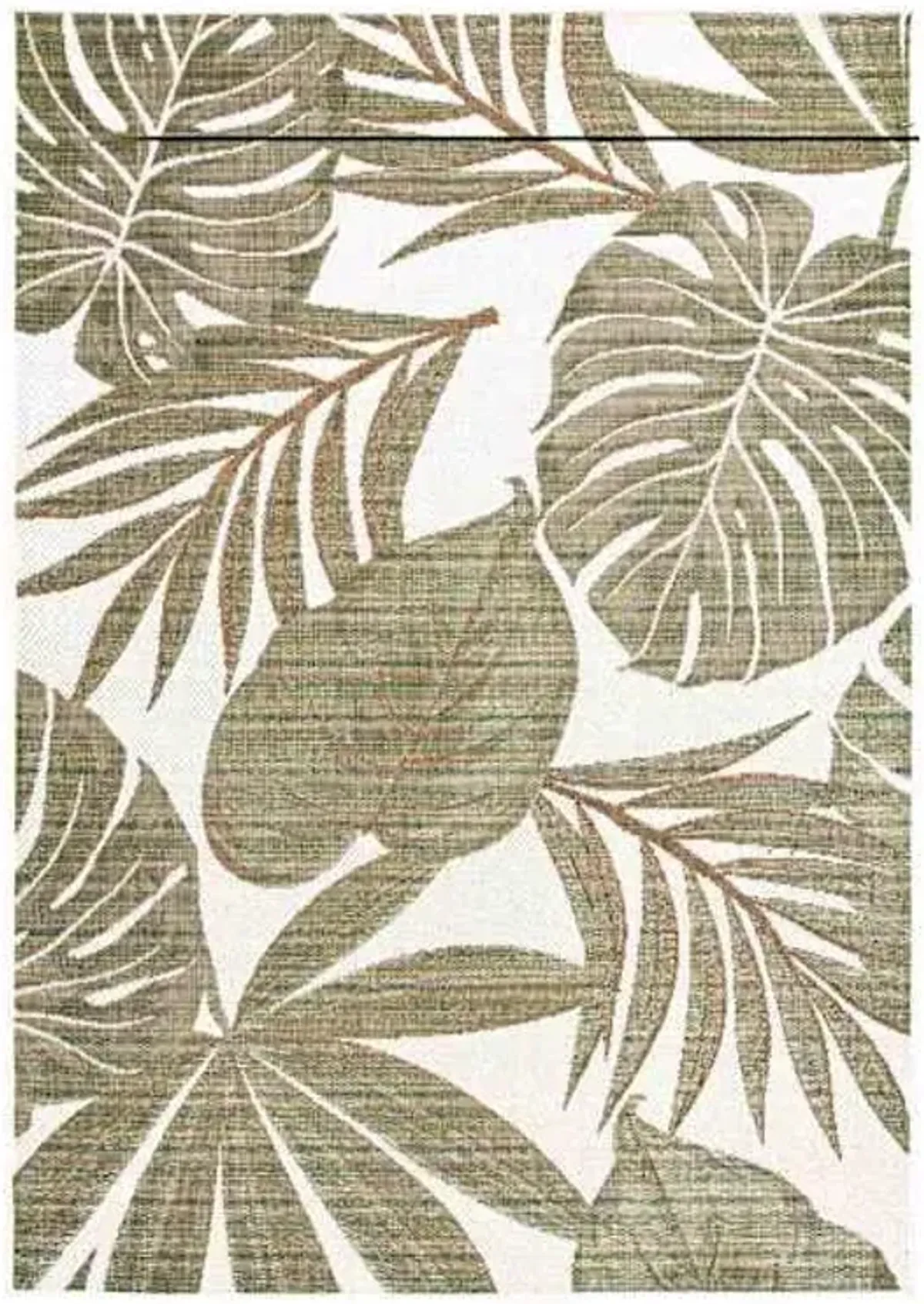 (E513) Found & Fable Santorini Cala Green Leaves Outdoor Area Rug, 5x7