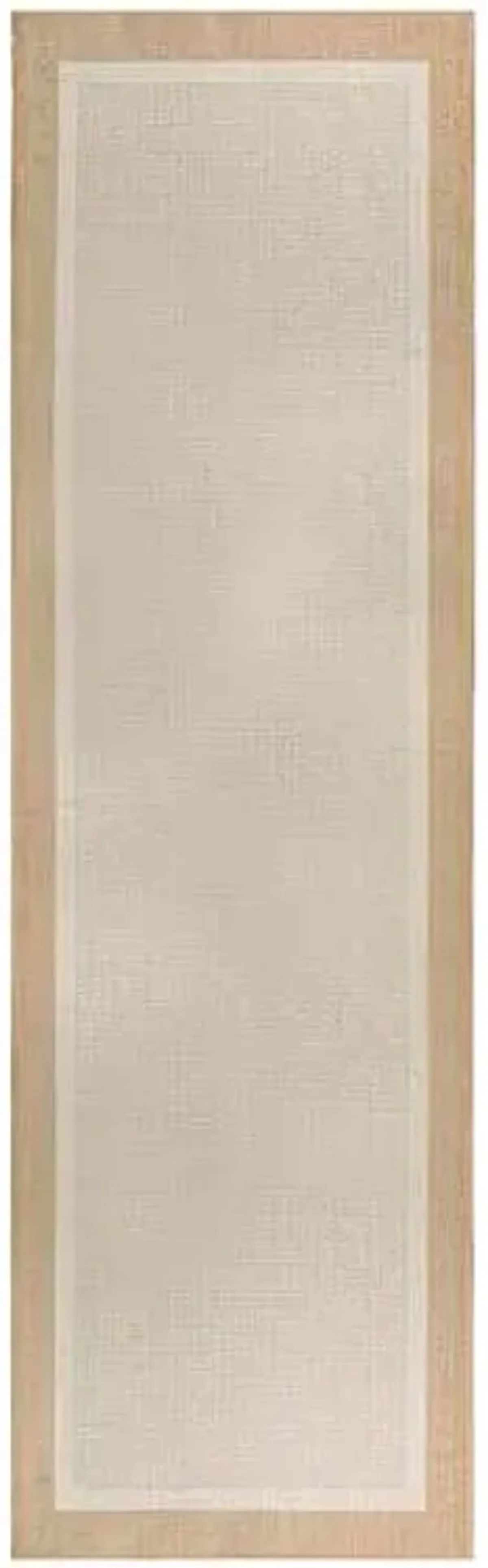 (E514) Fifer Tan Border Outdoor Runner, 2x7