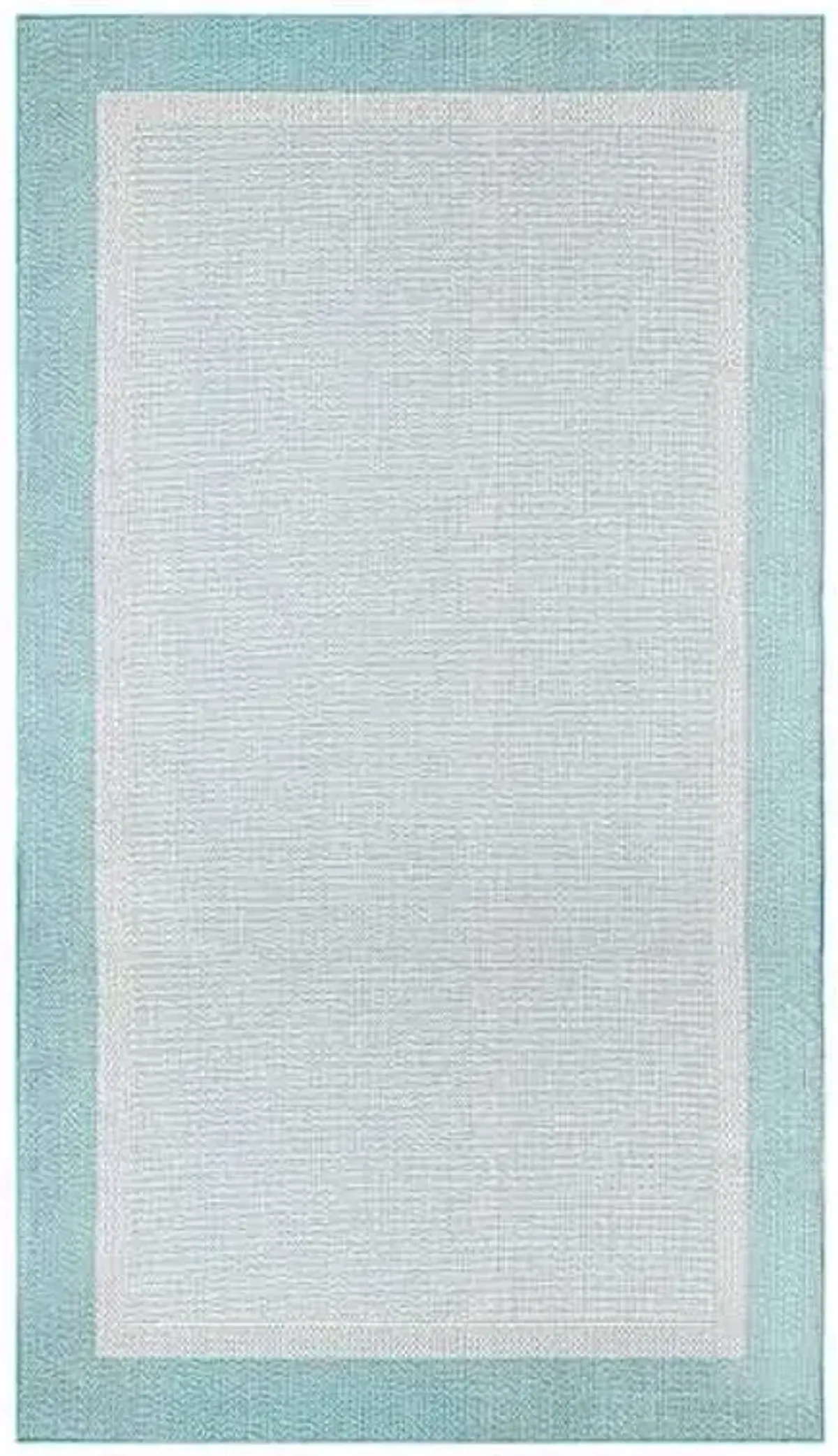(E516) Fifer Aqua Border Outdoor Accent Rug, 2x4
