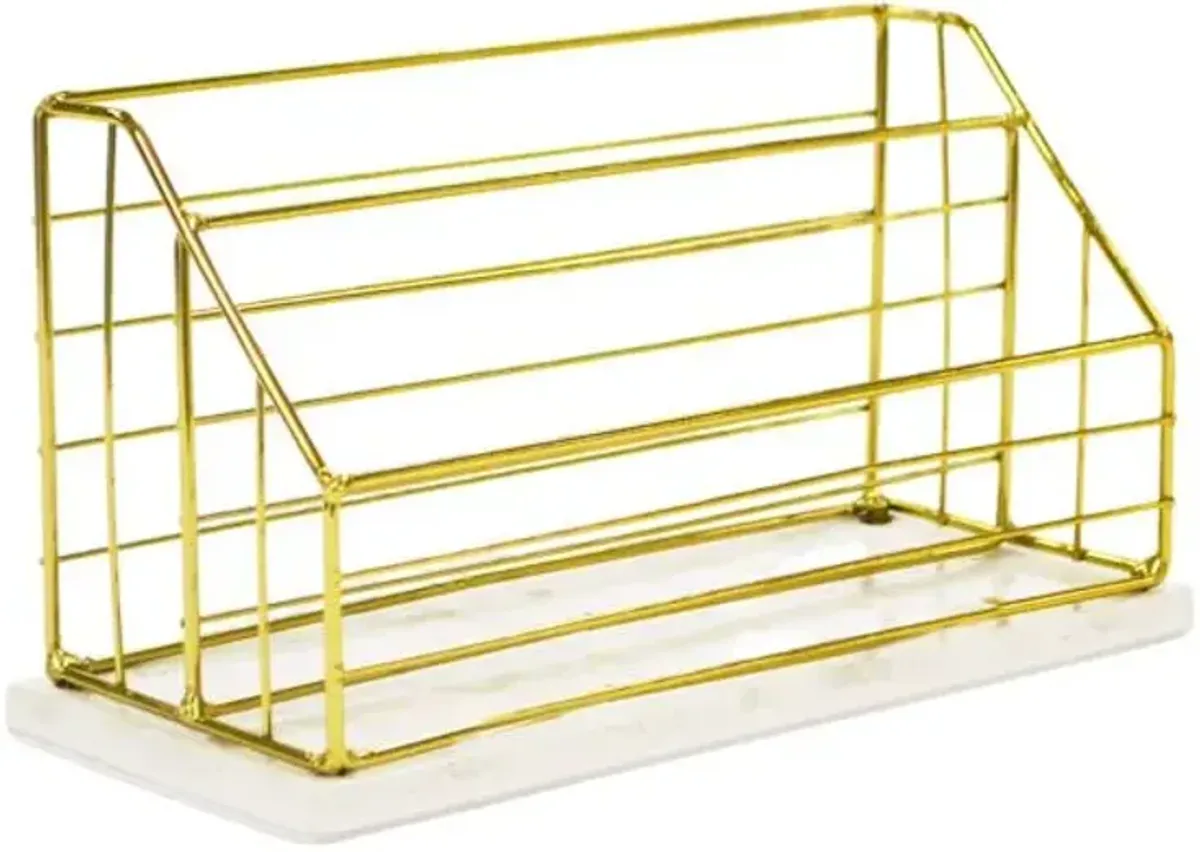Marlon Harvest Gold Wire Ceramic Desk Organizer