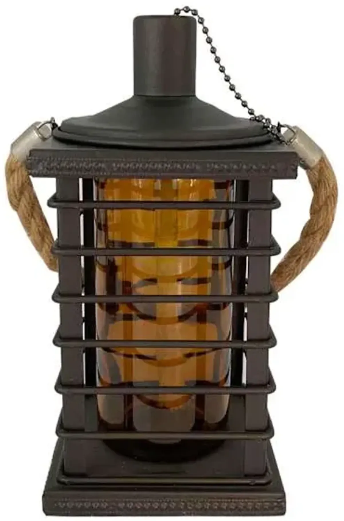 Amber Caged Tabletop Torch, 8.7"