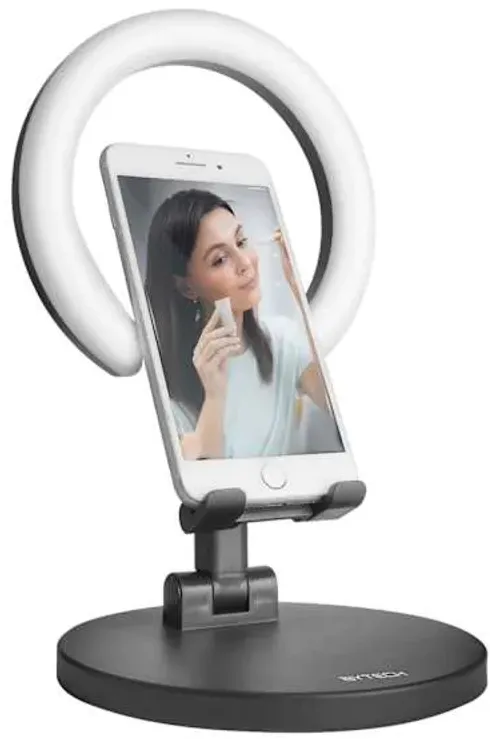 Foldable Ring Light with Mirror, 8"