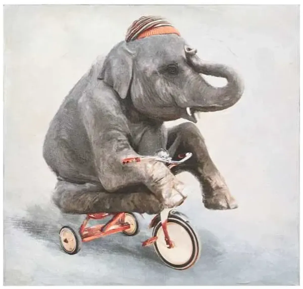 Elephant on Tricycle Art, 8"