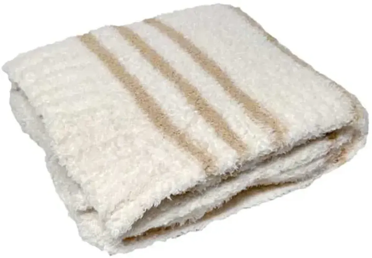 Natural Stripe Cozy Knit Throw Blanket, 50x60