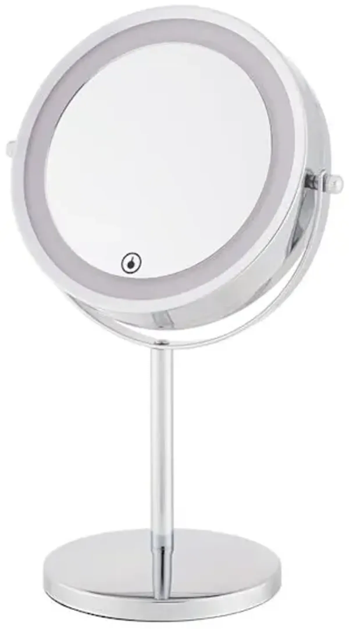 Chrome Round 1X & 3X LED Table Mirror, 12.7"