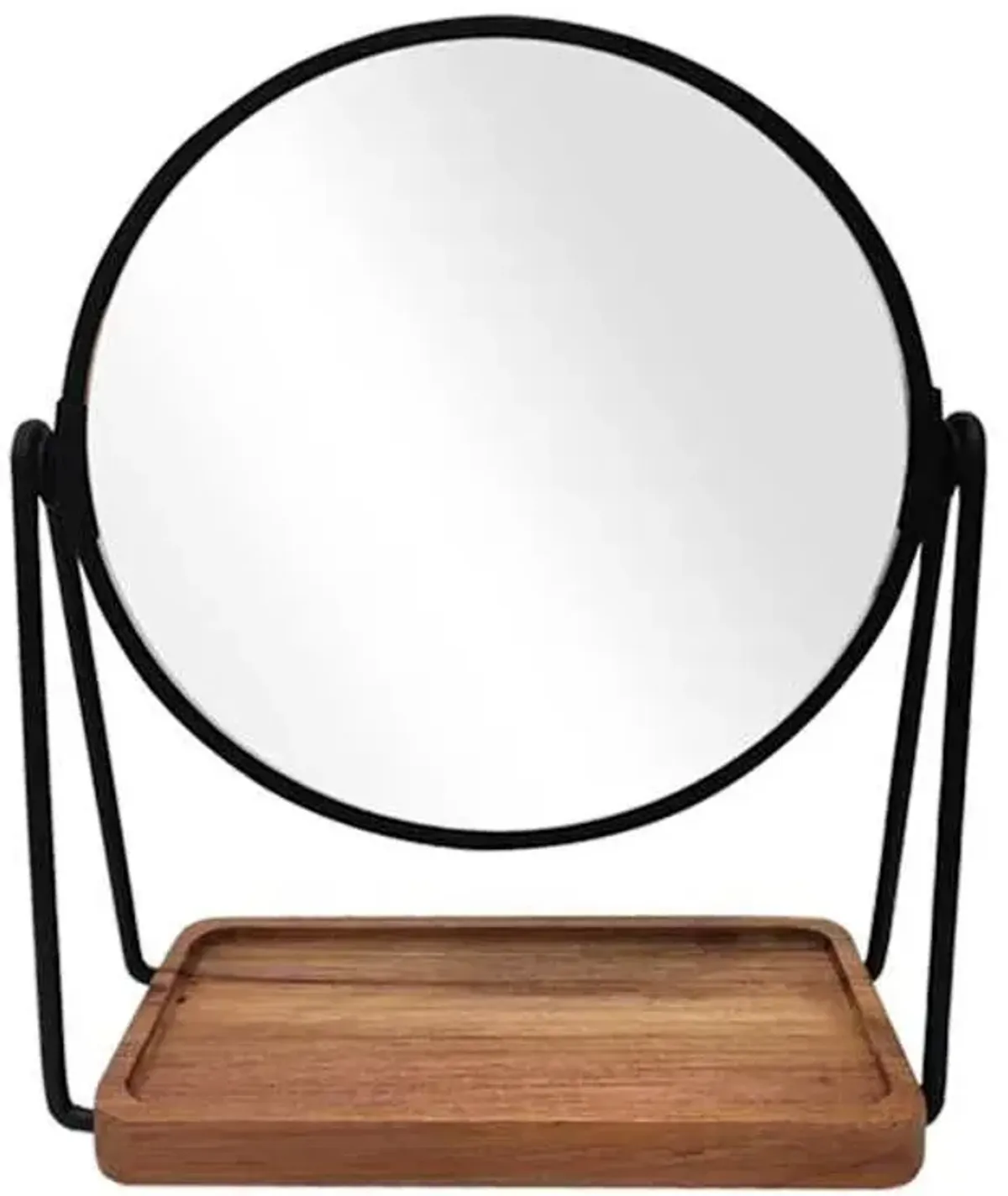 Howell Wood And Glass Round Counter Mirror