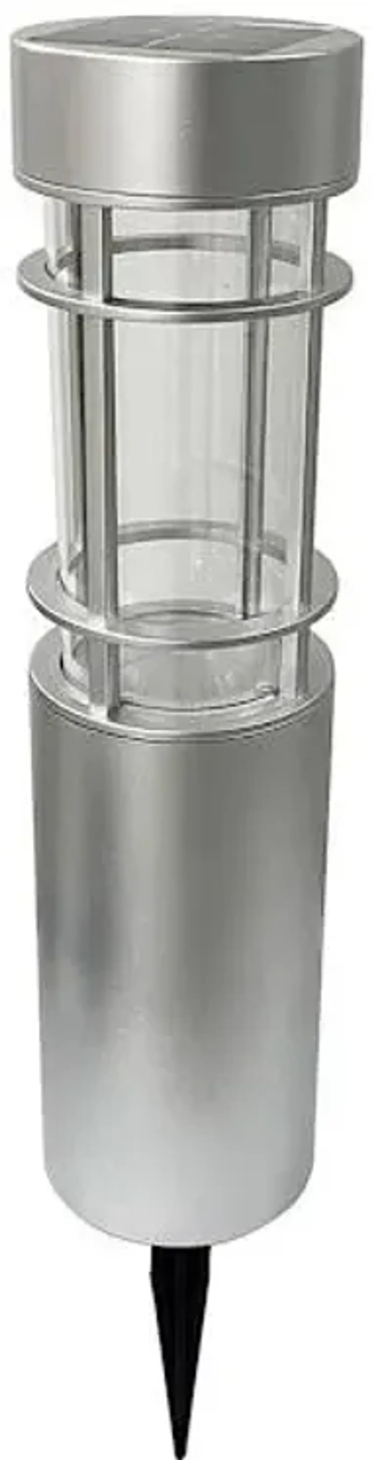 10-Lumen Solar Silver Bollard Pathway Light