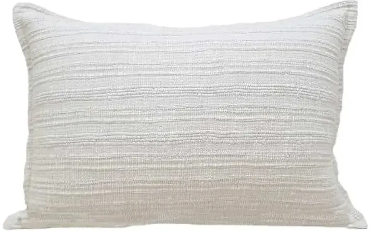 Honeybloom White Striped Slub Throw Pillow, 14x20