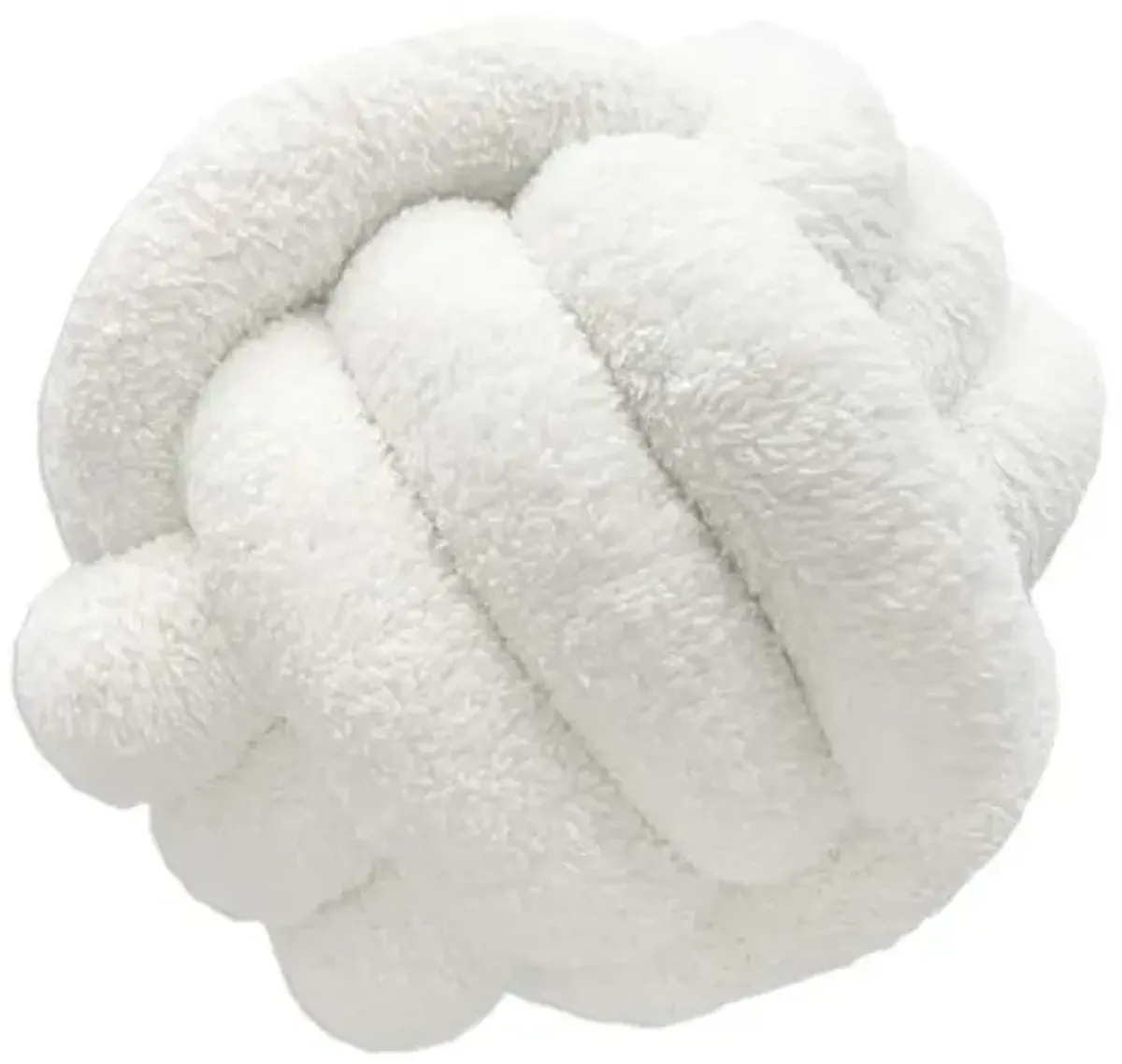Crosby St. White Plush Knot Pillow, 12"