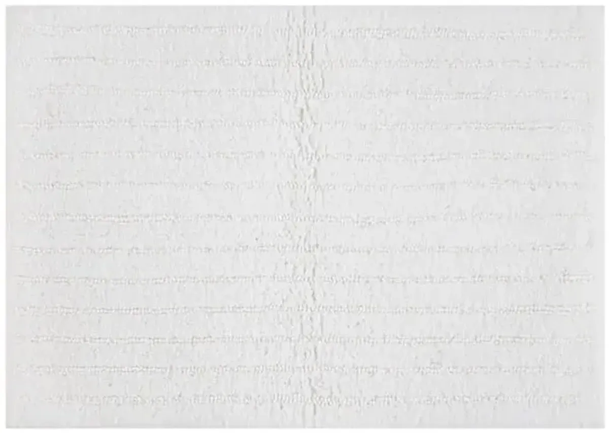 White Striped High-Low Bath Rug, 17x24