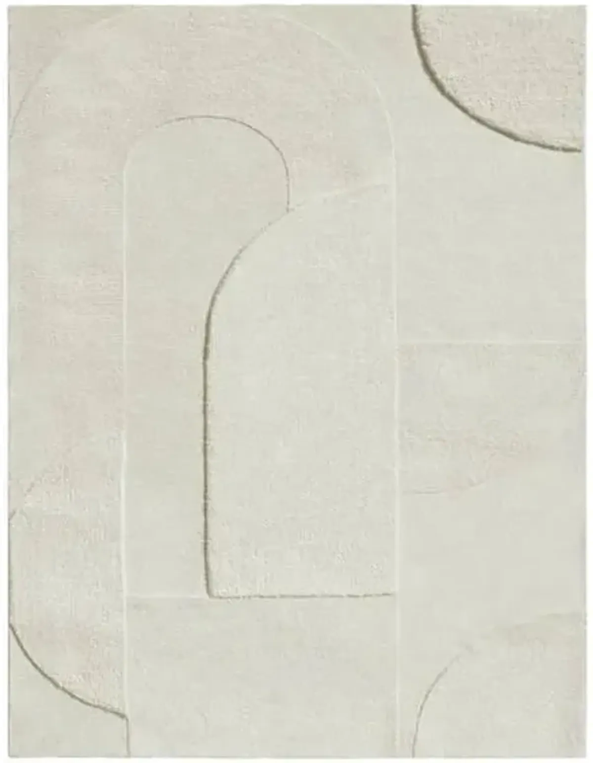 (B884) Crosby St. Ivory High-Low Area Rug, 8x10