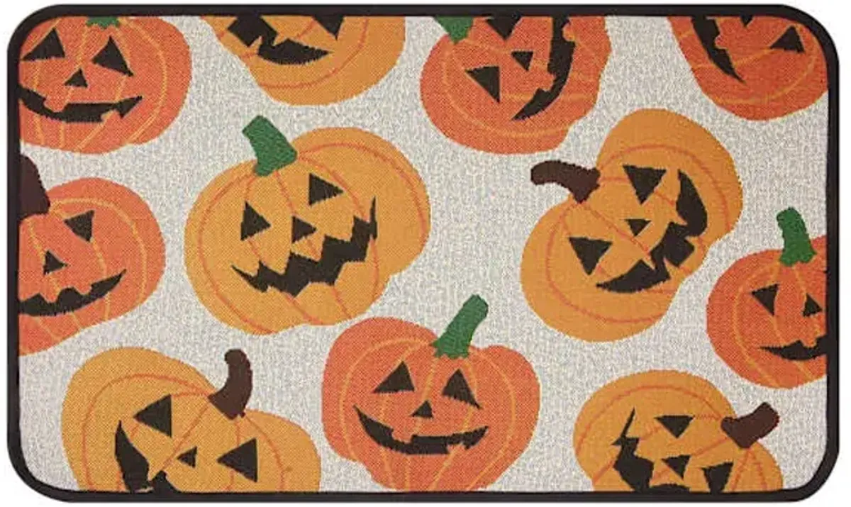 All Over Jack-o'-Lanterns Washable Kitchen Rug, 18x30
