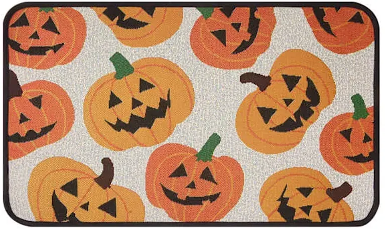 All Over Jack-o'-Lanterns Washable Kitchen Rug, 18x30