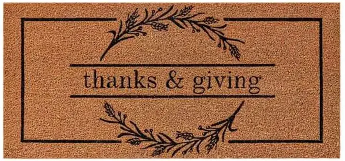 Thanks & Giving Coir Mat, 22x47