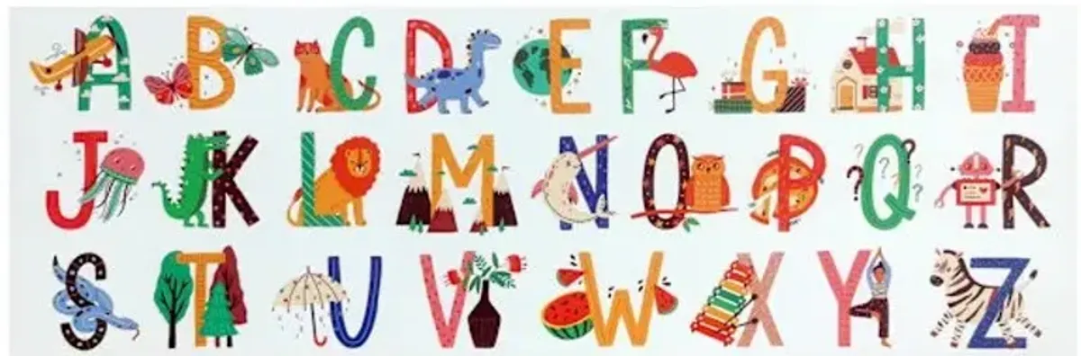 Alphabet Canvas Wall Art, 36x12