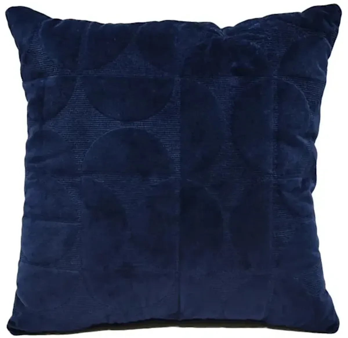 Crosby St. Navy Blue Geo Quilted Velvet Throw Pillow, 18"