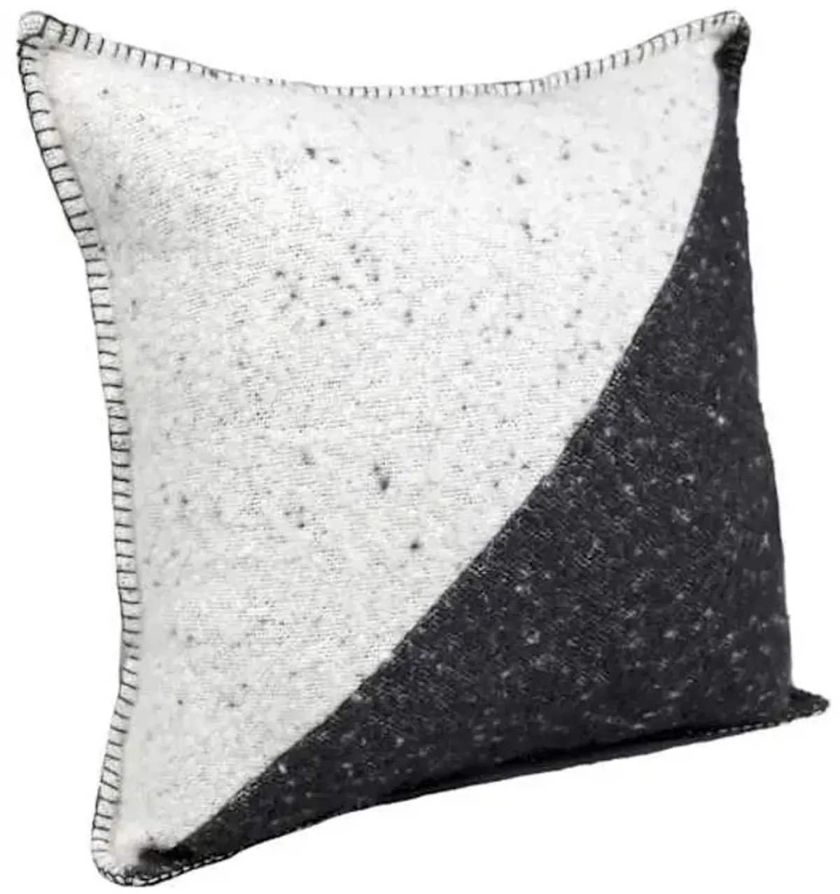 Ty Penningon Dark Grey & White Faux Wool Throw Pillow, 18"