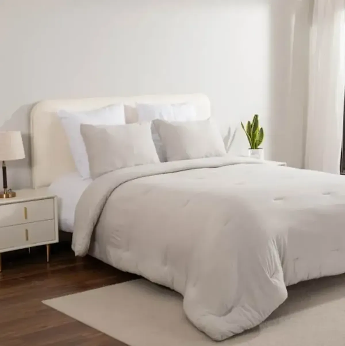 Light Grey Soft Knit Jersey Single Comforter, King