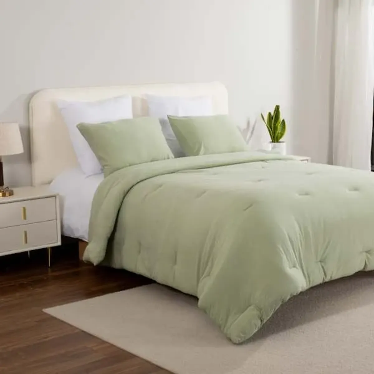 Green Soft Knit Jersey Single Comforter, King