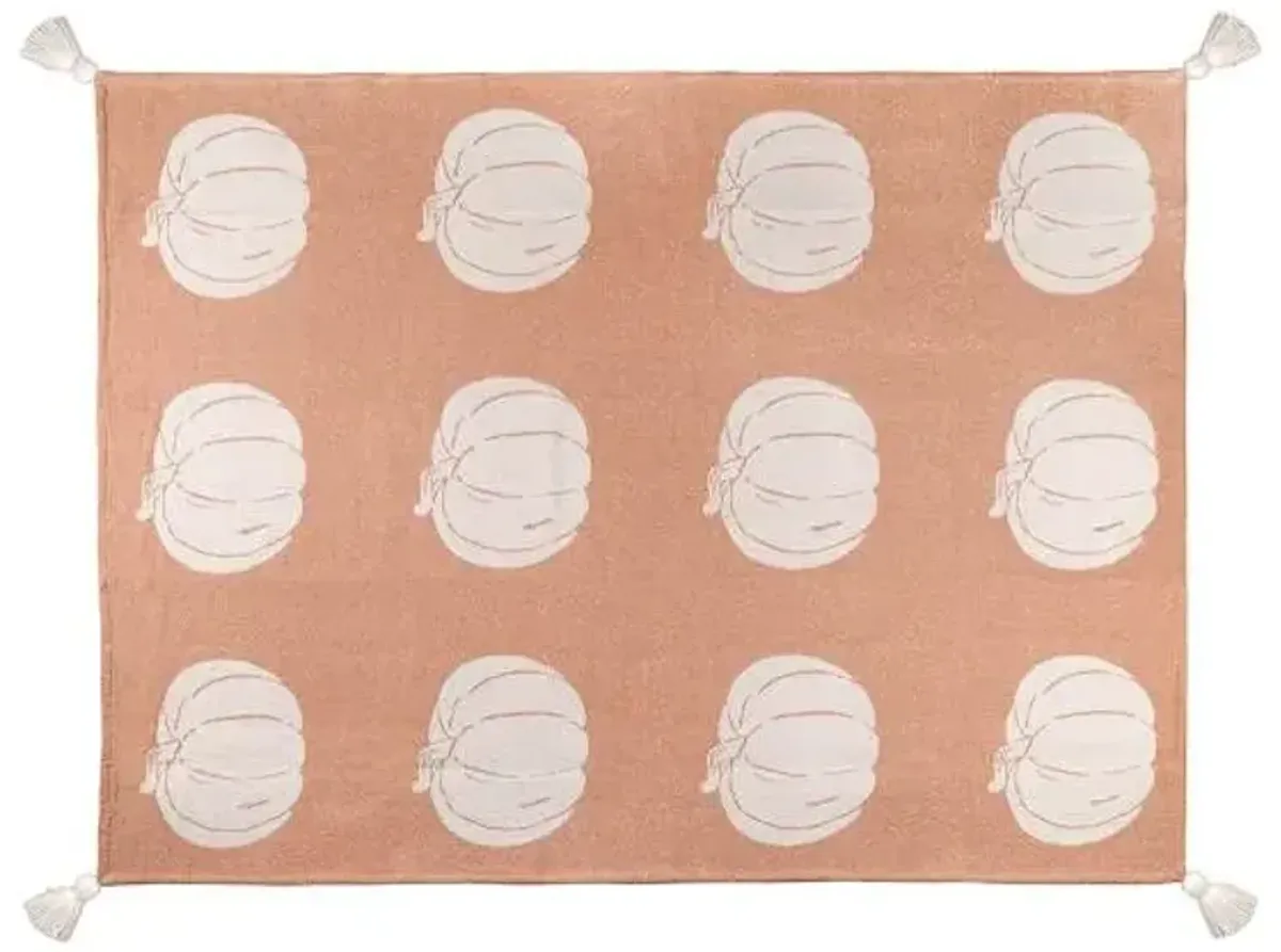 Jacquard Pumpkins Woven Cotton Throw Blanket, 60x50