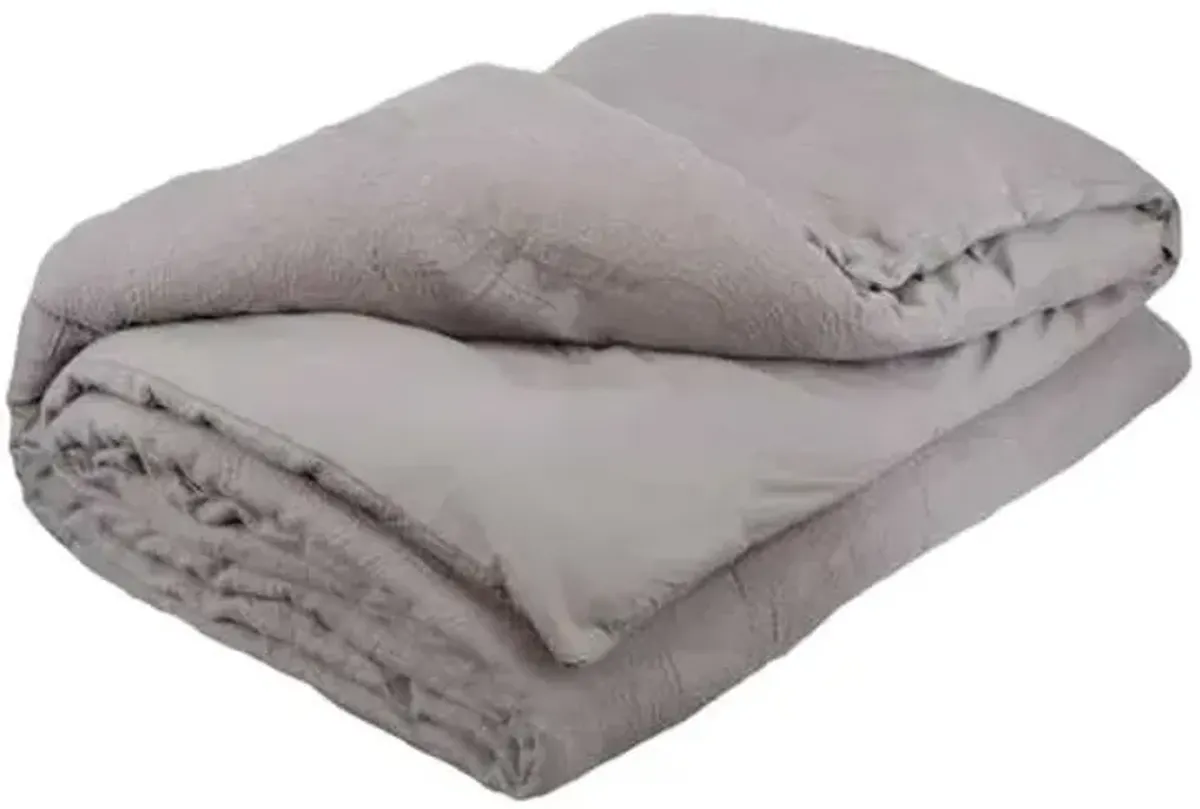 3-Piece Grey Cotton Arabesque Jacquard Comforter Set, King