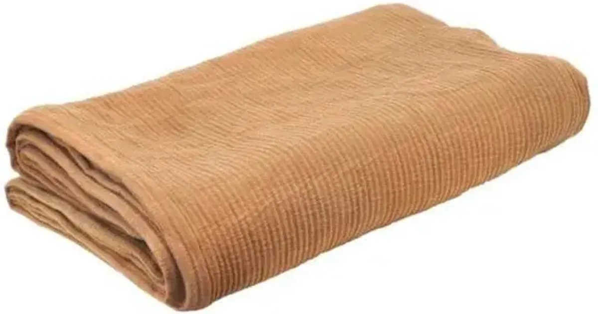 3-Piece Brown Cotton Dash Matelasse Coverlet Set, King