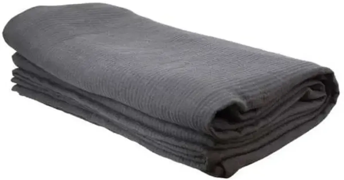 3-Piece Dark Grey Cotton Dash Matelasse Coverlet Set, King