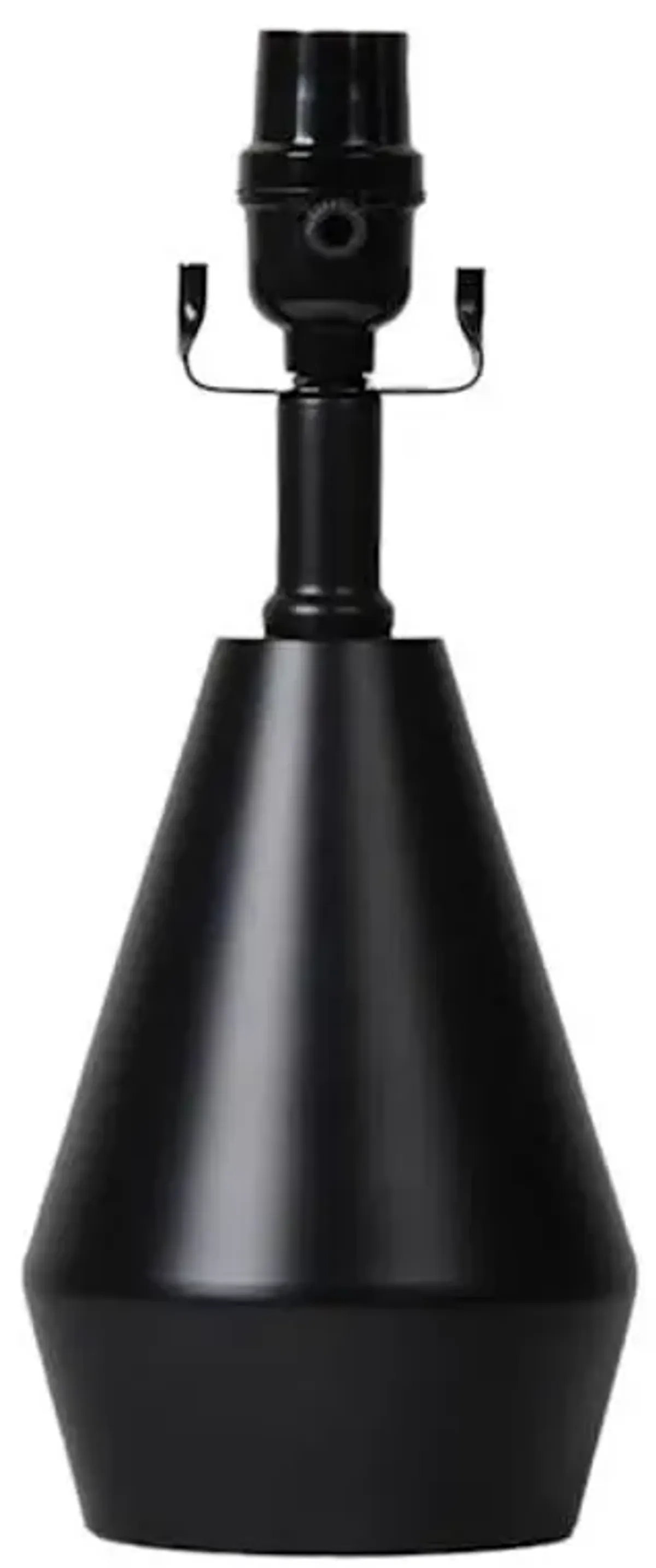 Black Metal Mini Tapered Cone Small Lamp Base, 12.5"