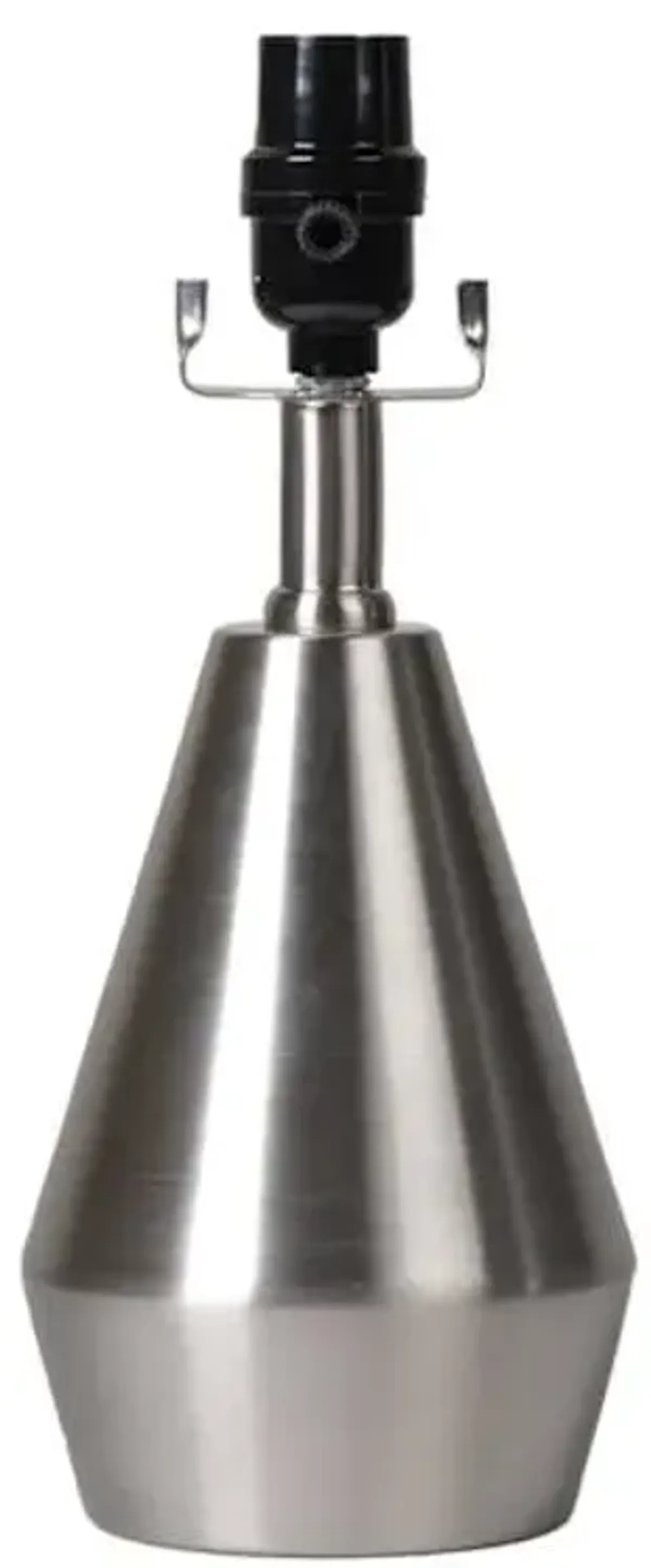 Silver Metal Mini Tapered Cone Small Lamp Base, 12.5"