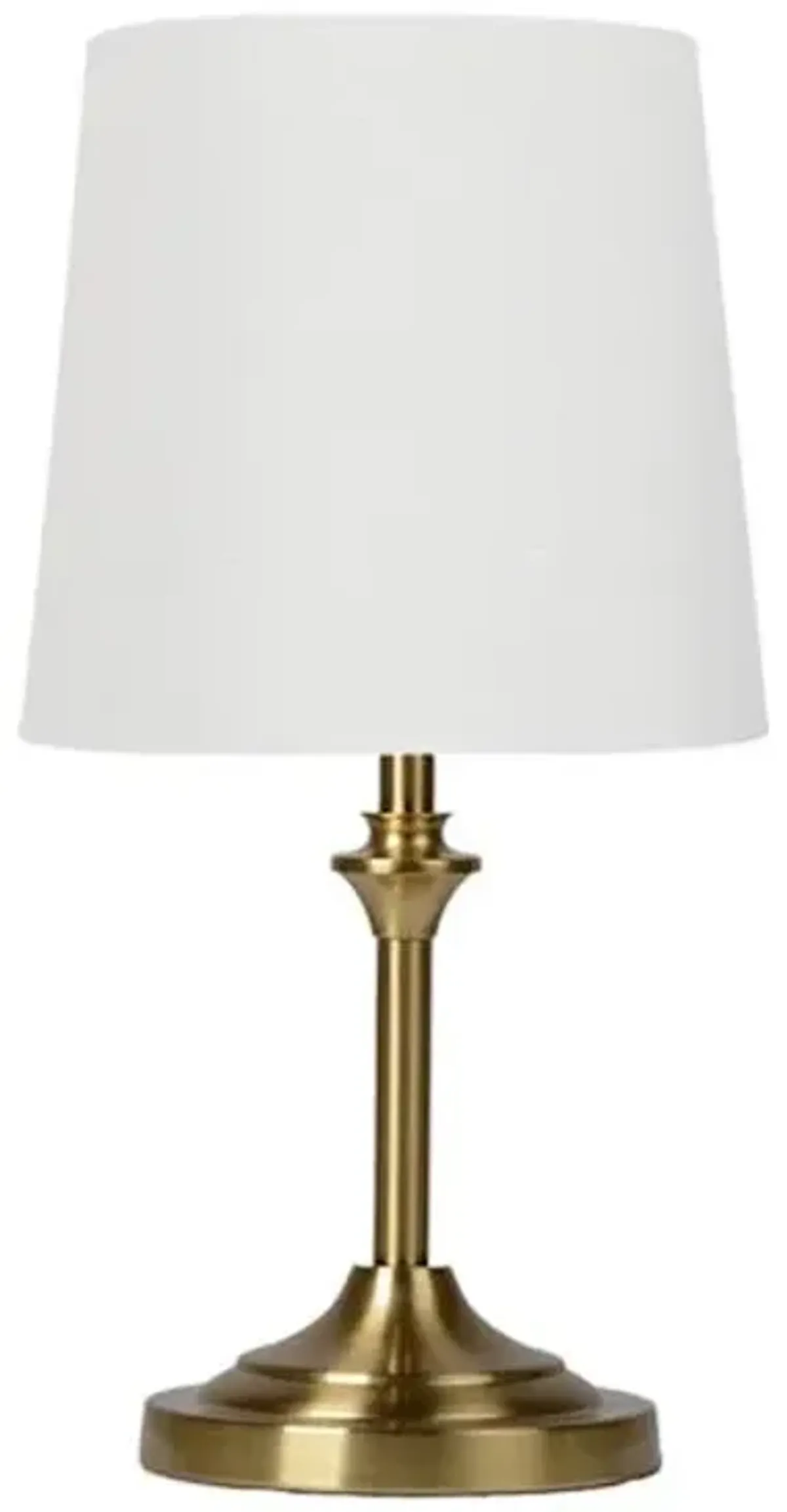 Gold Metal Stick Mini Table Lamp with Shade, 13"