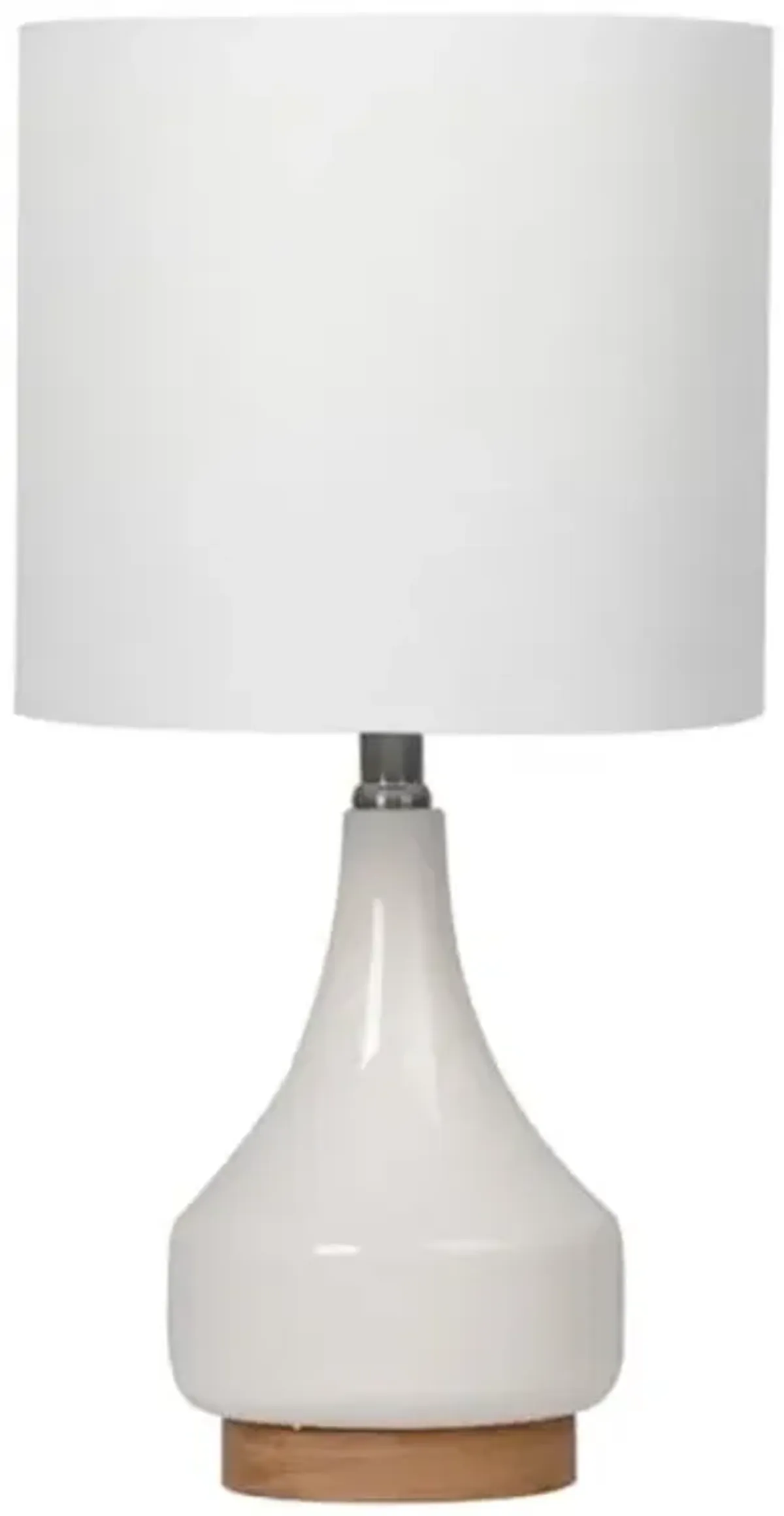 Crosby St. Off-White Ceramic & Wood Finish Small Lamp with Shade, 19"