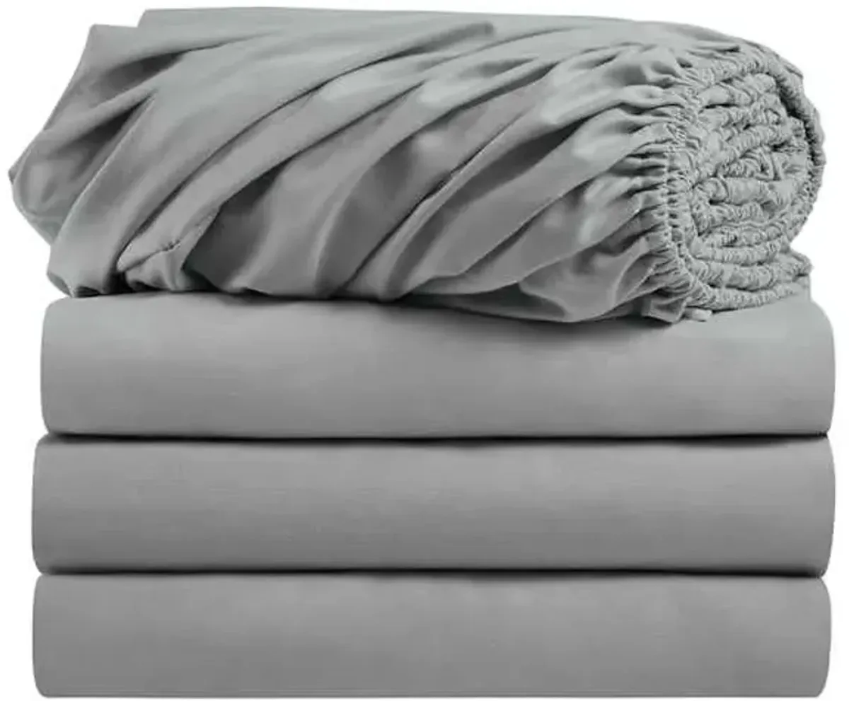4-Pack Grey Microfiber Fitted Sheet Pack, Twin/Twin XL
