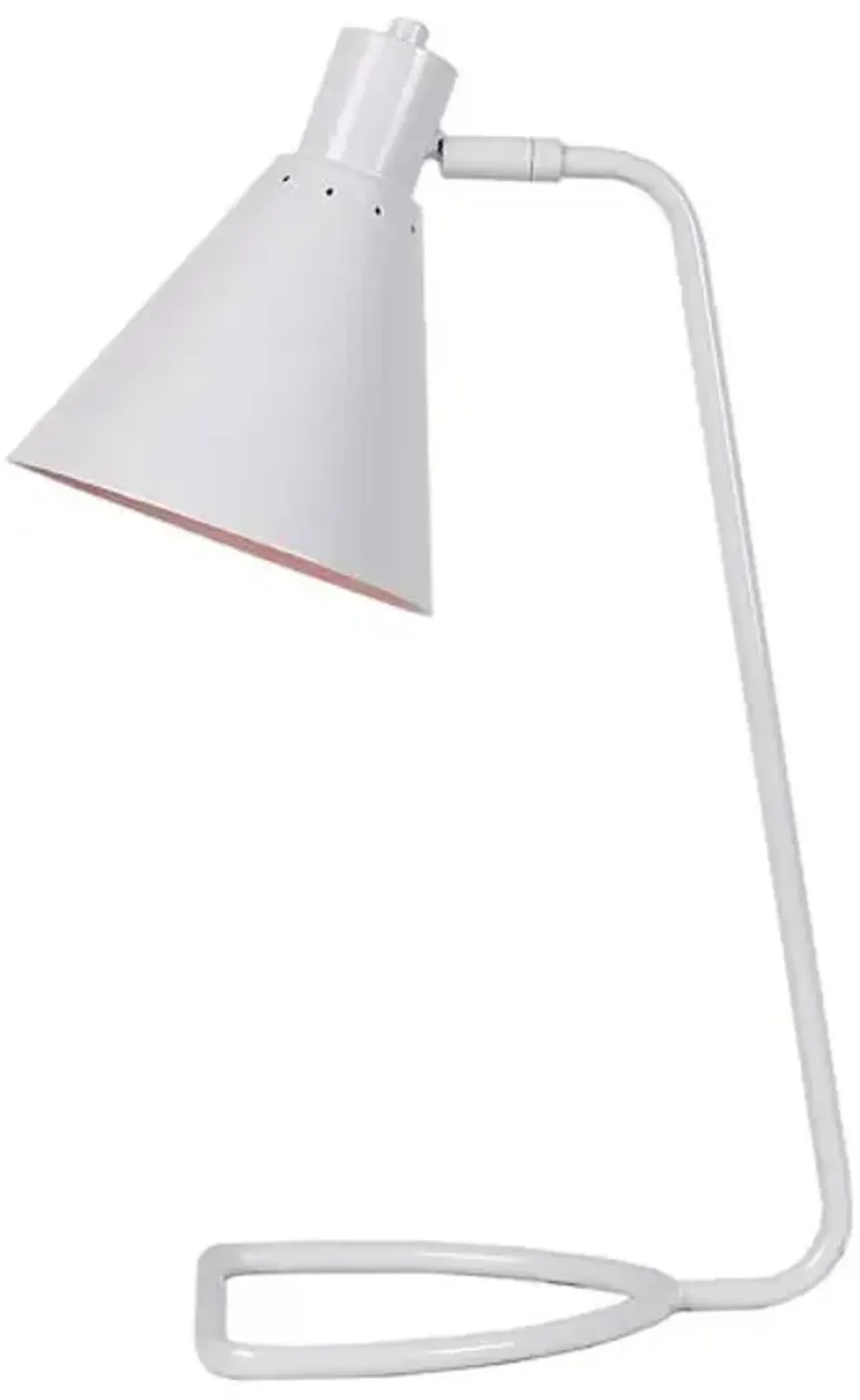 White & Pink Task Lamp, 18"