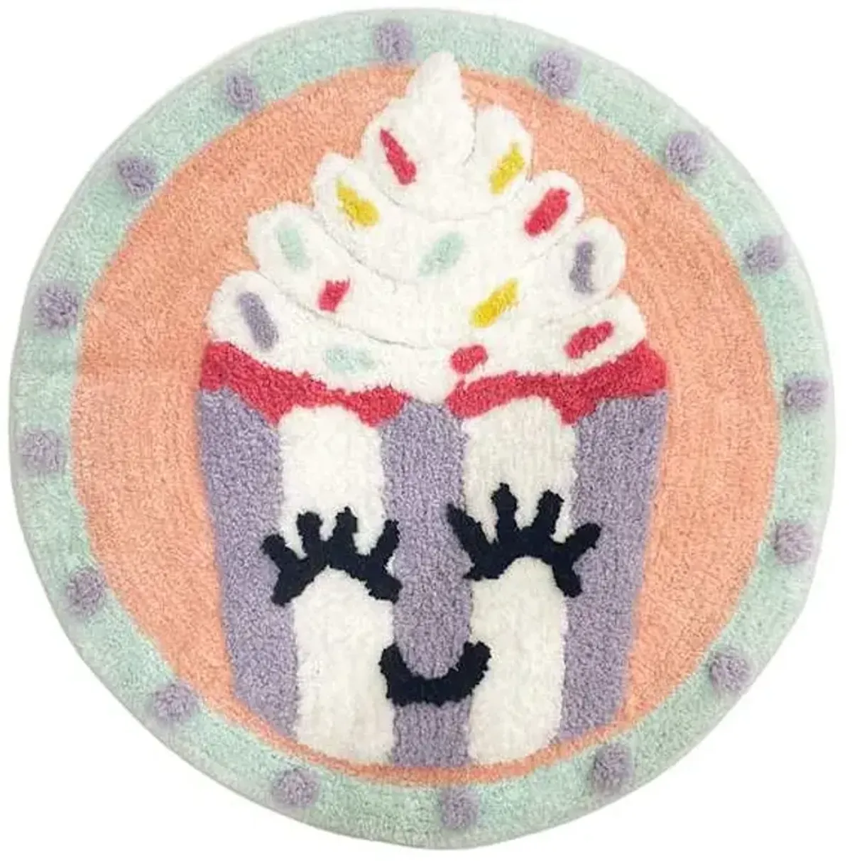 Tiny Dreamers Treats & Tiaras Round Cupcake Bath Rug, 20"